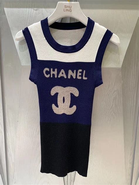 chanel knit tank top|Meer.